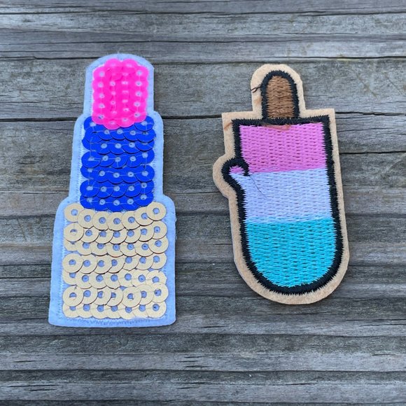 Iron On Patches Ice Cream Bar Embroidery Applique Patches Lot of 2 Unbranded - Picture 7 of 8